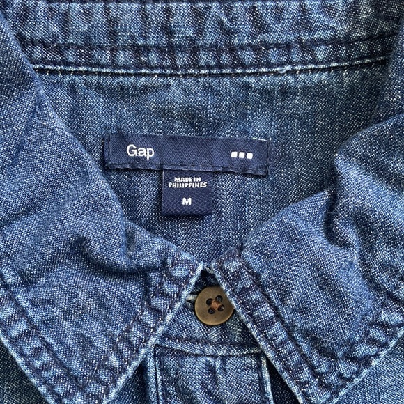 GAP Factory Denim Button Down Long Sleeve Shirt - Picture 9 of 11